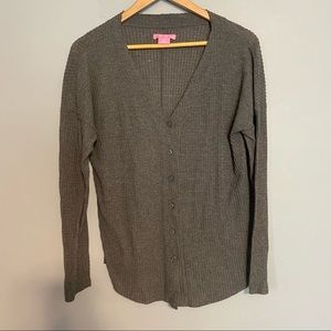 ISAAC MIZRAHI ribbed long sleeve cardigan sz S